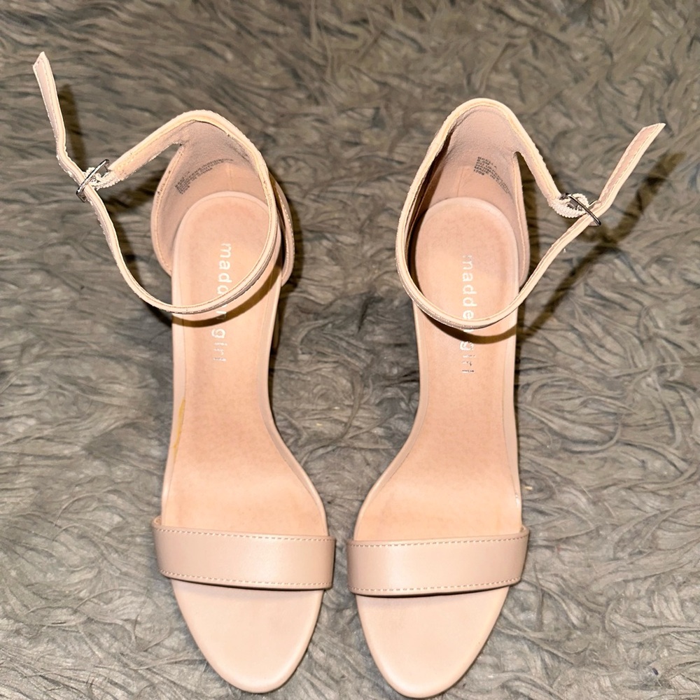 Madden Girl Nude Ankle Strap Heels